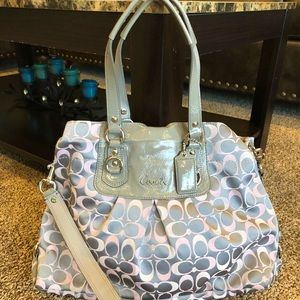 Official Coach handbag pink and gray